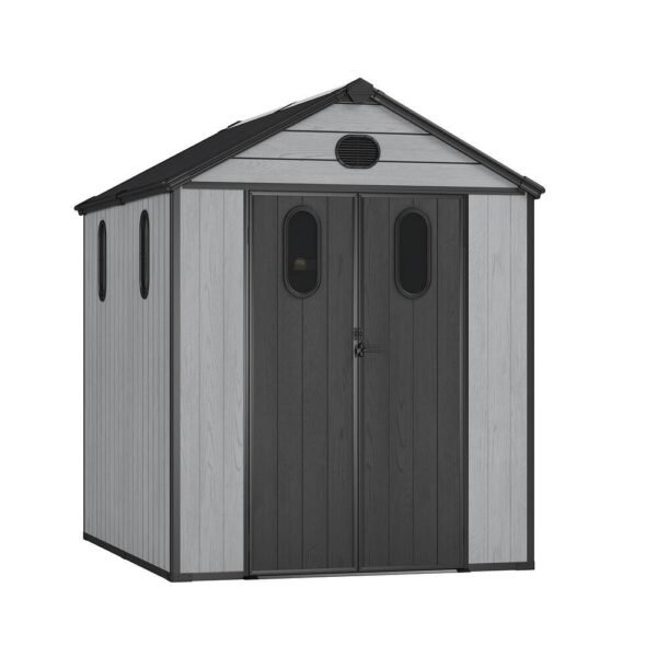 Aoodor 6 x 7.5 FT Outdoor Resin Storage Shed - 6 x 7.5 FT